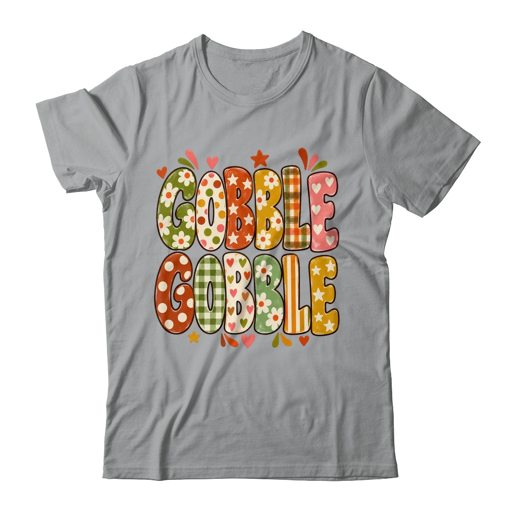 Gobble Gobble Retro Thanksgiving Fall Colorful Turkey Autumn Shirt & Sweatshirt | siriusteestore