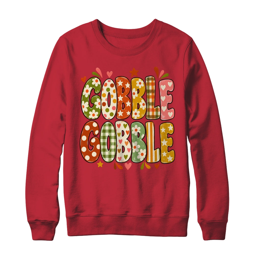 Gobble Gobble Retro Thanksgiving Fall Colorful Turkey Autumn Shirt & Sweatshirt | siriusteestore