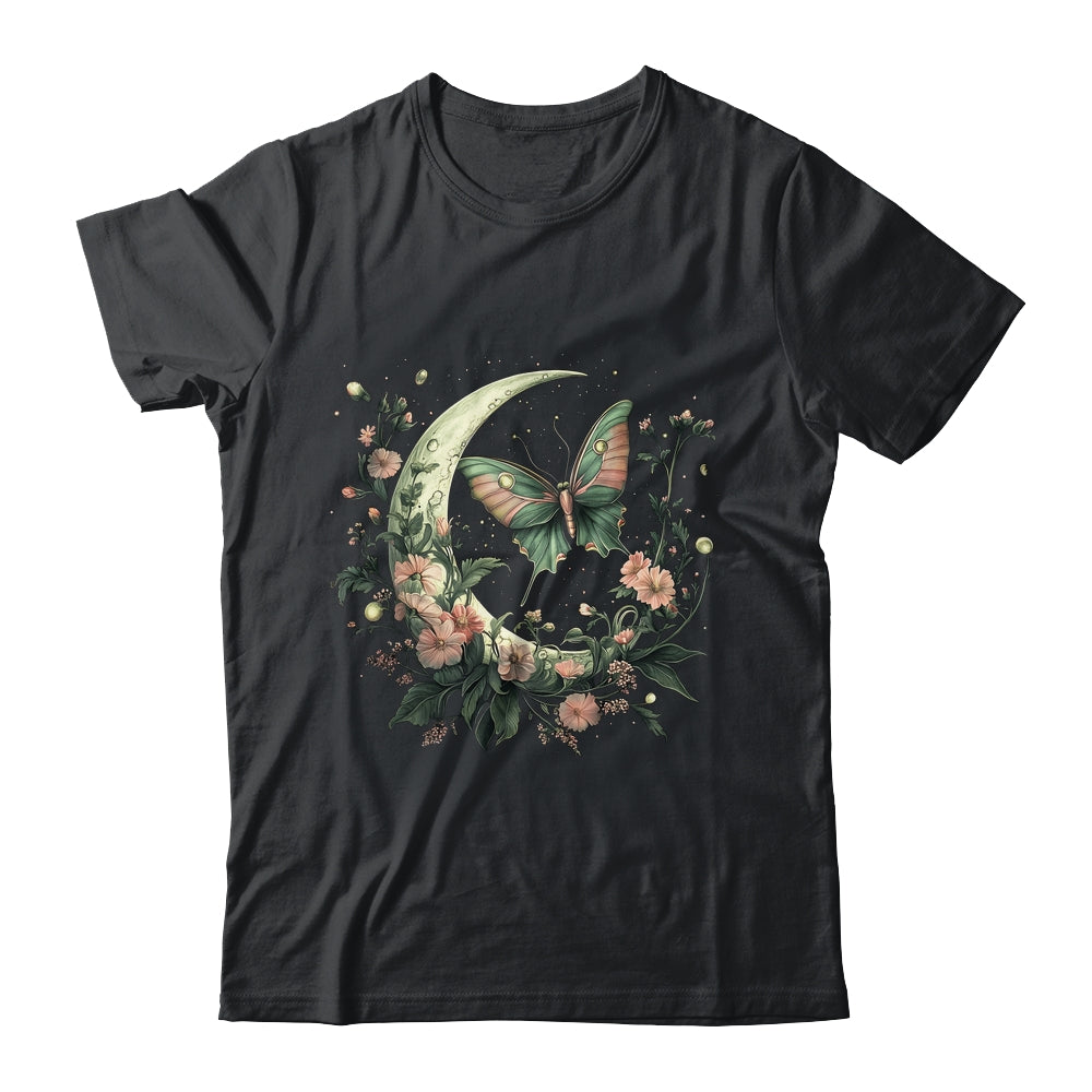 Goblincore Moth And Butterfly Moonphases Cottagecore Flower Shirt & Tank Top | siriusteestore