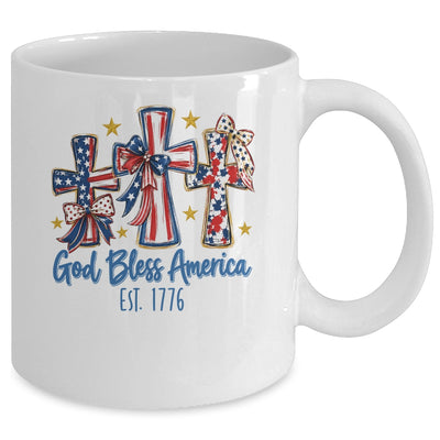 God Bless America Coquette Bow Jesus Christian 4Th Of July Mug | siriusteestore