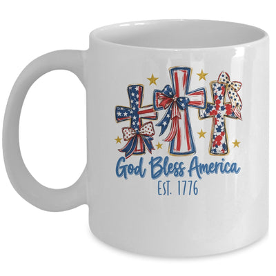 God Bless America Coquette Bow Jesus Christian 4Th Of July Mug | siriusteestore
