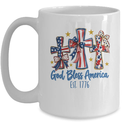 God Bless America Coquette Bow Jesus Christian 4Th Of July Mug | siriusteestore