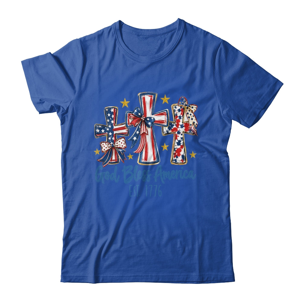God Bless America Coquette Bow Jesus Christian 4Th Of July Shirt & Tank Top | siriusteestore