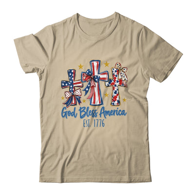 God Bless America Coquette Bow Jesus Christian 4Th Of July Shirt & Tank Top | siriusteestore