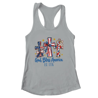 God Bless America Coquette Bow Jesus Christian 4Th Of July Shirt & Tank Top | siriusteestore