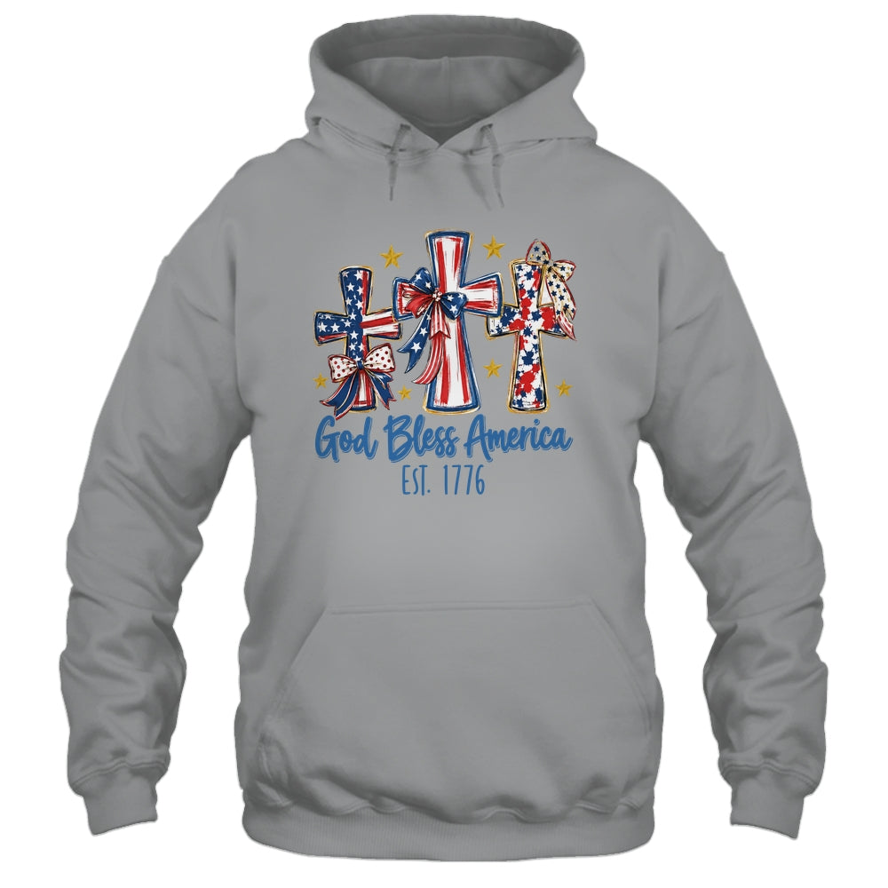 God Bless America Coquette Bow Jesus Christian 4Th Of July Shirt & Tank Top | siriusteestore