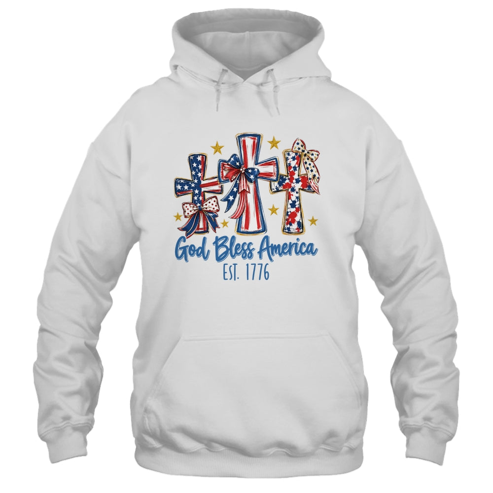 God Bless America Coquette Bow Jesus Christian 4Th Of July Shirt & Tank Top | siriusteestore