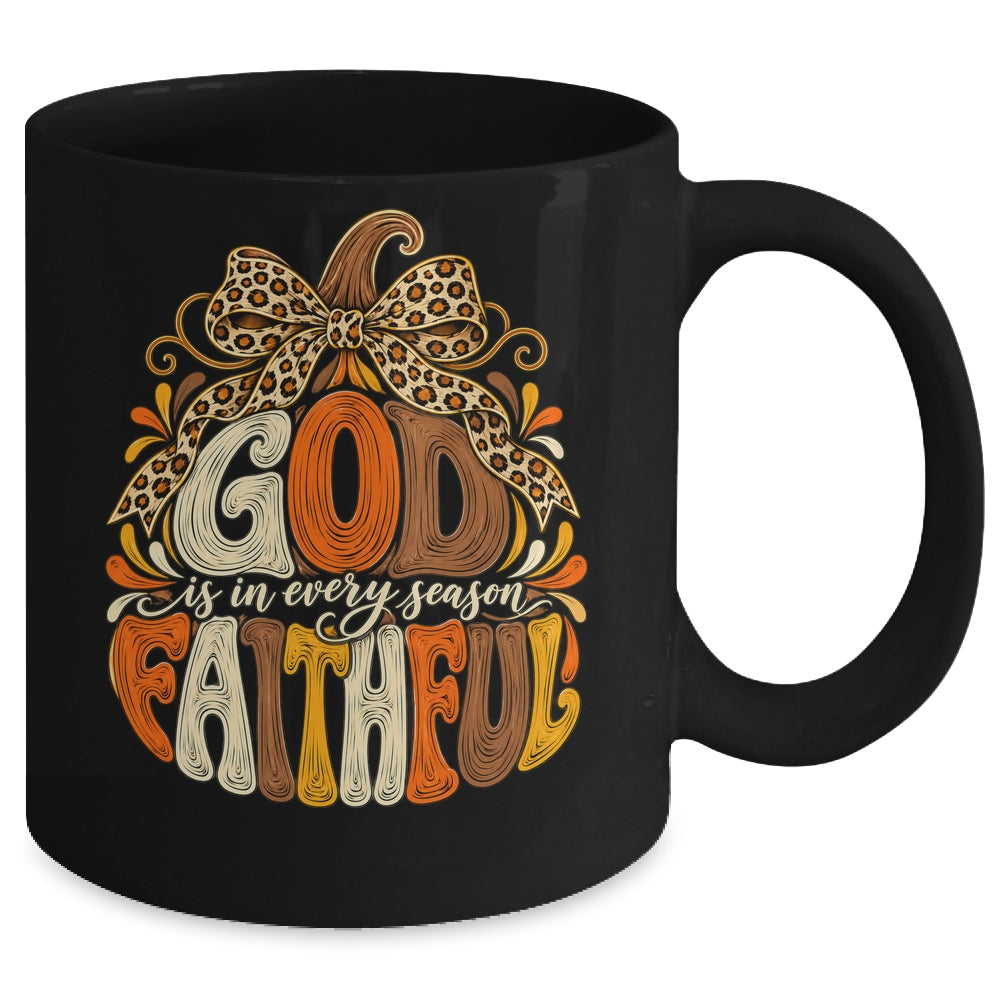 God Is Faithful In Every Season Christian Fall Pumpkin Mug | siriusteestore