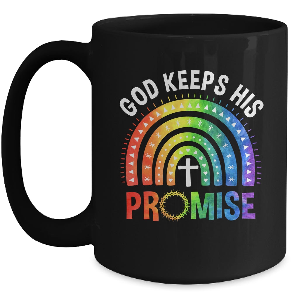 God Keeps His Promise Rainbow LGBT Christian Bible Religious Mug | siriusteestore