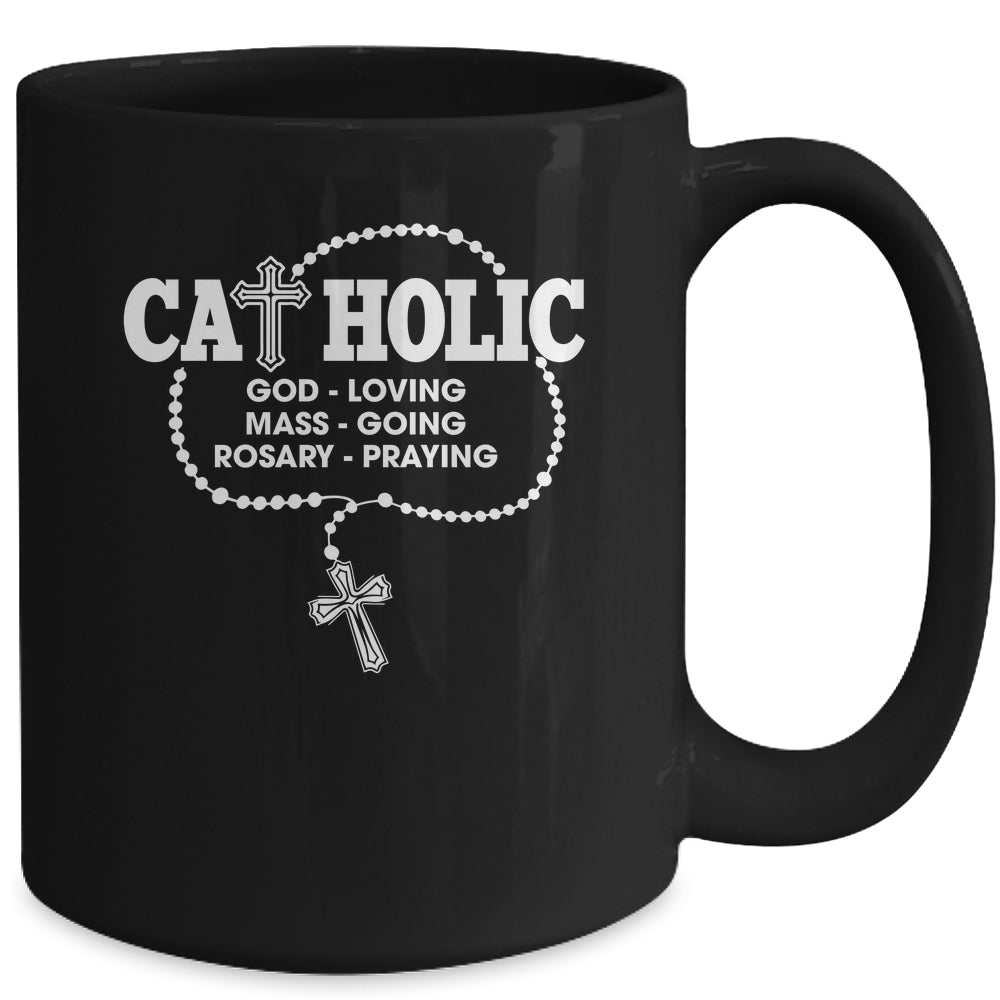 God Loving Mass Going Rosary Praying Catholic Christian Mug | siriusteestore