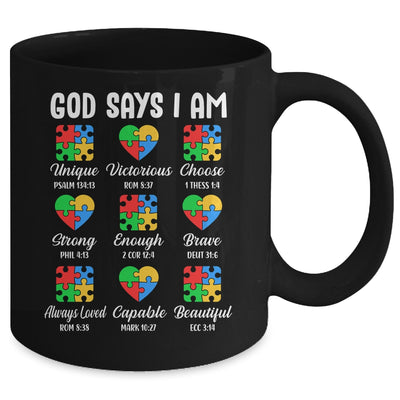 God Says I Am Autism Awareness Christian Bible Verse Mug | siriusteestore