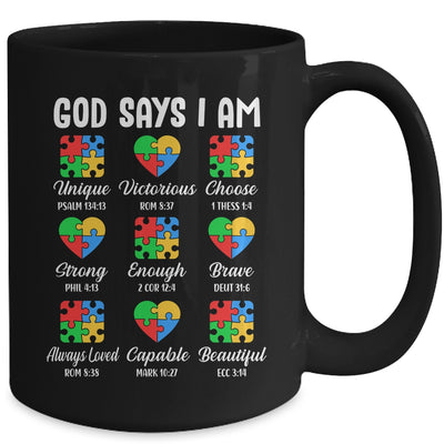 God Says I Am Autism Awareness Christian Bible Verse Mug | siriusteestore