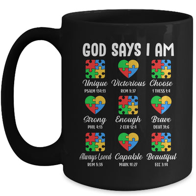 God Says I Am Autism Awareness Christian Bible Verse Mug | siriusteestore