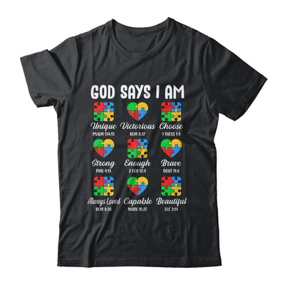 God Says I Am Autism Awareness Christian Bible Verse Shirt & Hoodie | siriusteestore