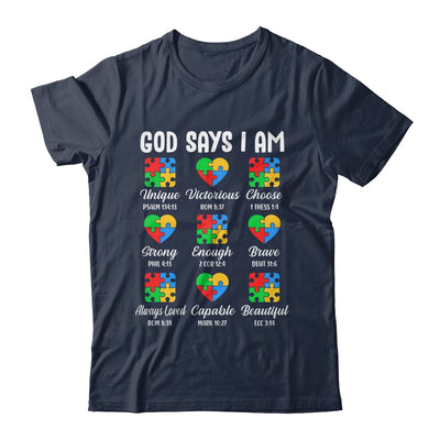 God Says I Am Autism Awareness Christian Bible Verse Shirt & Hoodie | siriusteestore