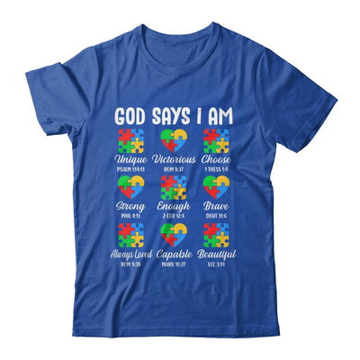God Says I Am Autism Awareness Christian Bible Verse Shirt & Hoodie | siriusteestore