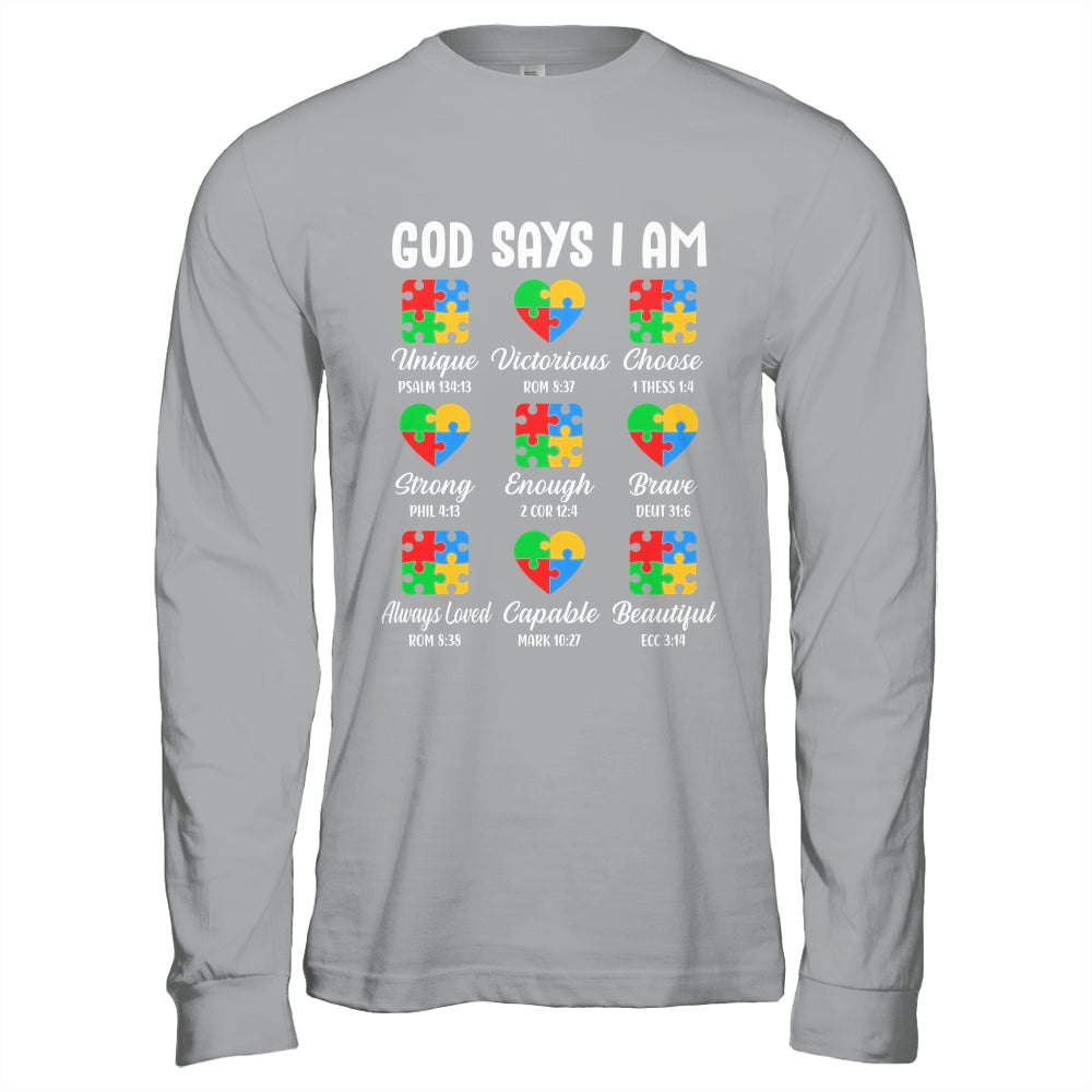 God Says I Am Autism Awareness Christian Bible Verse Shirt & Hoodie | siriusteestore