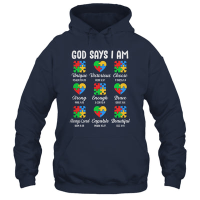 God Says I Am Autism Awareness Christian Bible Verse Shirt & Hoodie | siriusteestore
