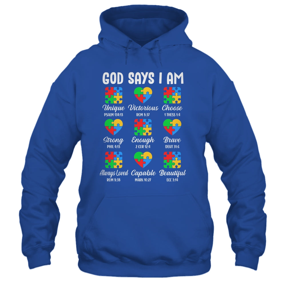 God Says I Am Autism Awareness Christian Bible Verse Shirt & Hoodie | siriusteestore