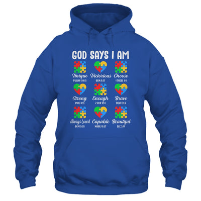 God Says I Am Autism Awareness Christian Bible Verse Shirt & Hoodie | siriusteestore