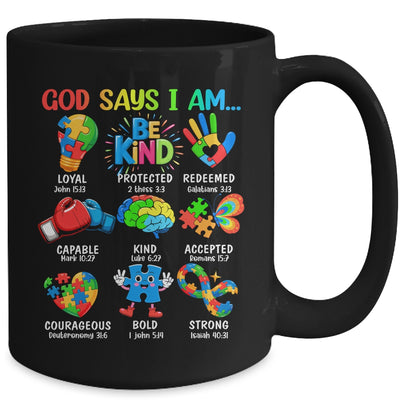 God Says I Am Be Kind Autism Awareness SPED Women Men Kids Mug | siriusteestore