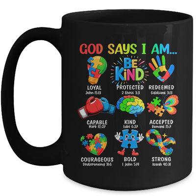God Says I Am Be Kind Autism Awareness SPED Women Men Kids Mug | siriusteestore
