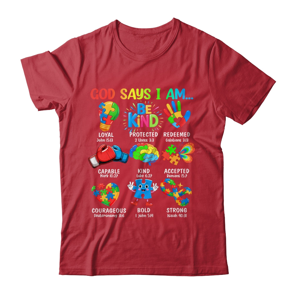 God Says I Am Be Kind Autism Awareness SPED Women Men Kids Shirt & Hoodie | siriusteestore
