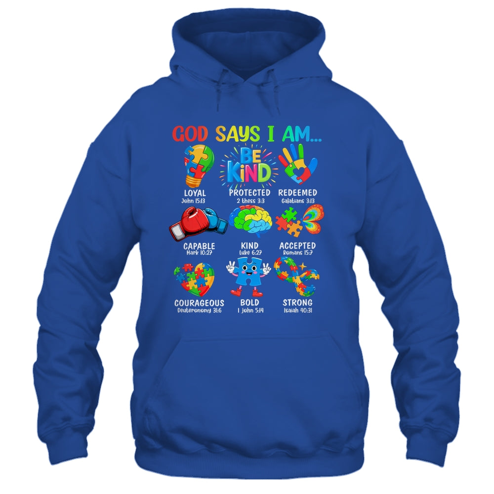 God Says I Am Be Kind Autism Awareness SPED Women Men Kids Shirt & Hoodie | siriusteestore
