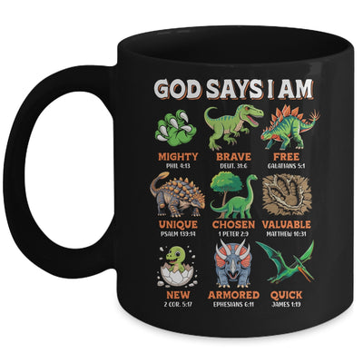 God Says I Am Bible Verses Dinosaurs For Christian Boys Mug | siriusteestore