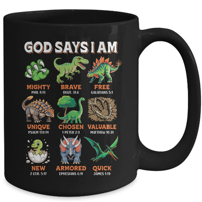 God Says I Am Bible Verses Dinosaurs For Christian Boys Mug | siriusteestore
