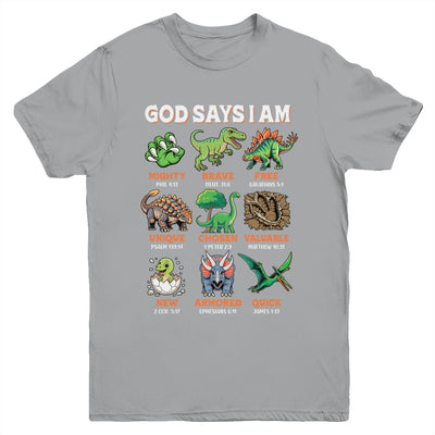 God Says I Am Bible Verses Dinosaurs For Christian Boys Youth Shirt | siriusteestore