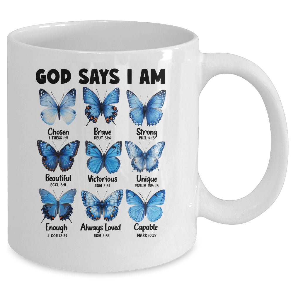 God Says I Am Butterfly Christian Women Girls Kids Religious Mug | siriusteestore