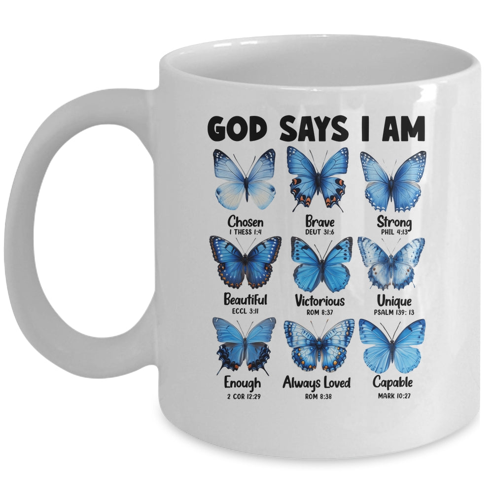 God Says I Am Butterfly Christian Women Girls Kids Religious Mug | siriusteestore
