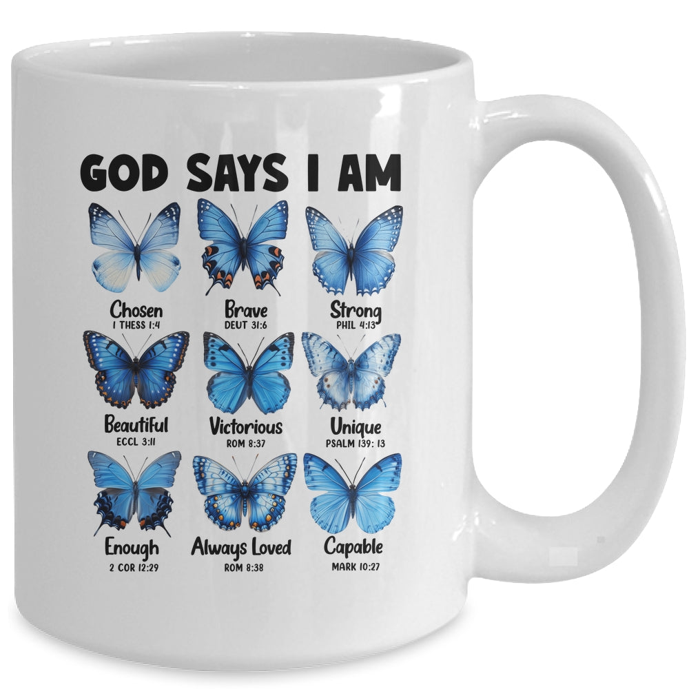 God Says I Am Butterfly Christian Women Girls Kids Religious Mug | siriusteestore