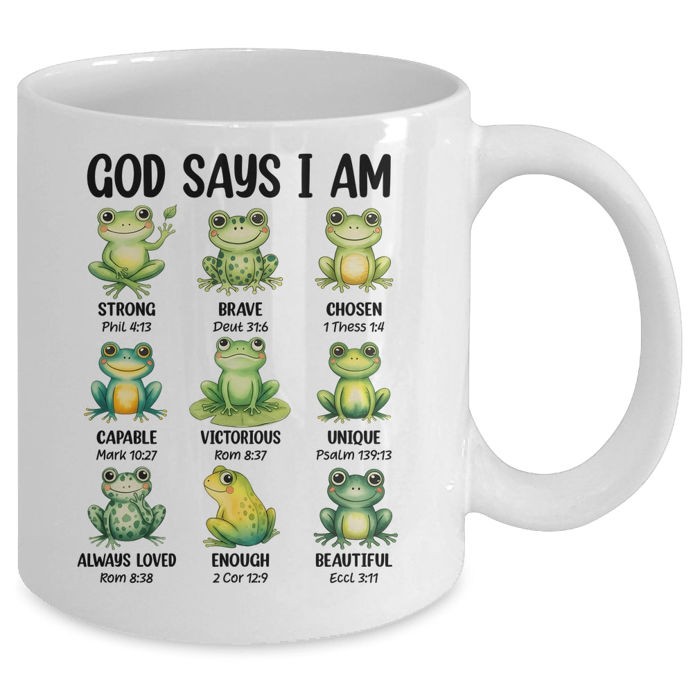 God Says I Am Christian Frog Love Funny Religious Jesus Mug | siriusteestore