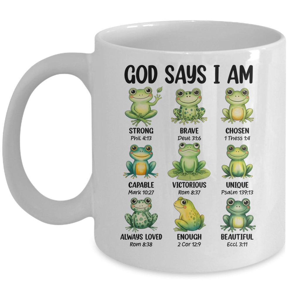 God Says I Am Christian Frog Love Funny Religious Jesus Mug | siriusteestore