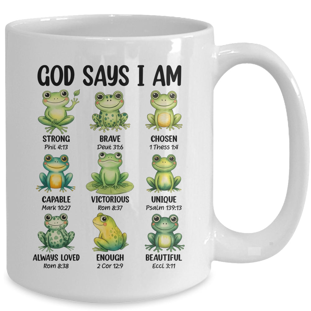 God Says I Am Christian Frog Love Funny Religious Jesus Mug | siriusteestore