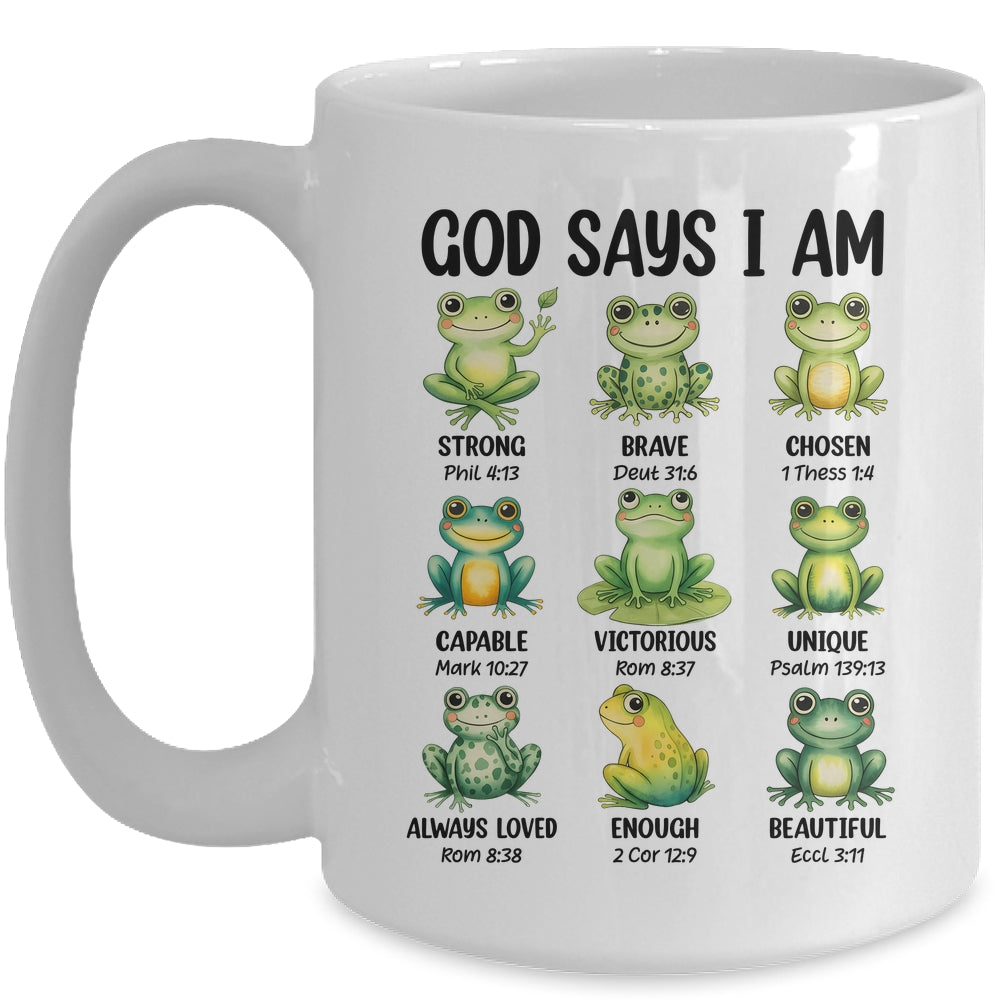 God Says I Am Christian Frog Love Funny Religious Jesus Mug | siriusteestore