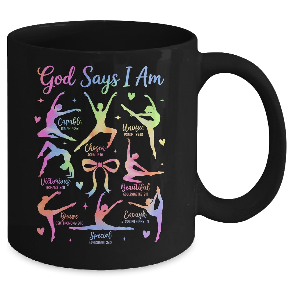 God Says I Am Gymnastic Christian Girls And Kids Cartwheel Mug | siriusteestore