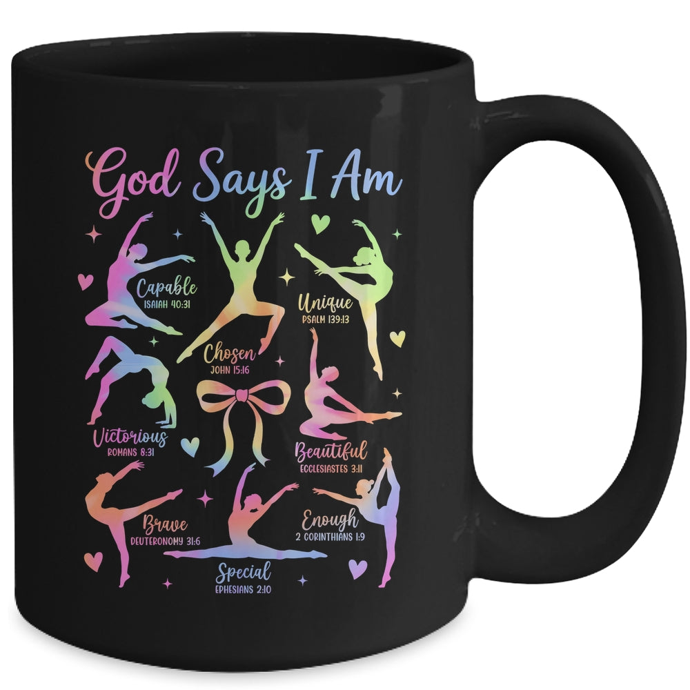 God Says I Am Gymnastic Christian Girls And Kids Cartwheel Mug | siriusteestore