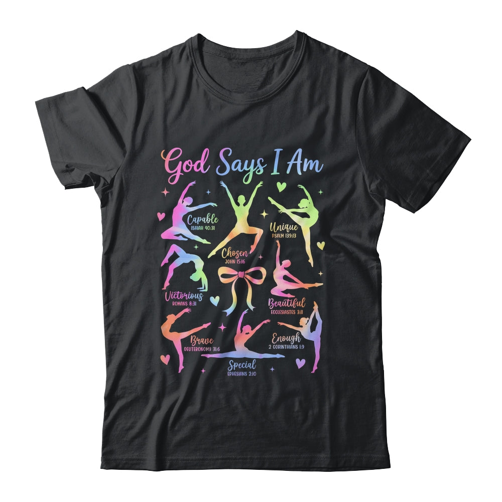 God Says I Am Gymnastic Christian Girls And Kids Cartwheel Shirt & Tank Top | siriusteestore