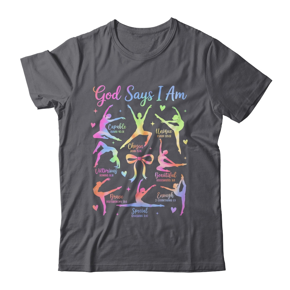 God Says I Am Gymnastic Christian Girls And Kids Cartwheel Shirt & Tank Top | siriusteestore