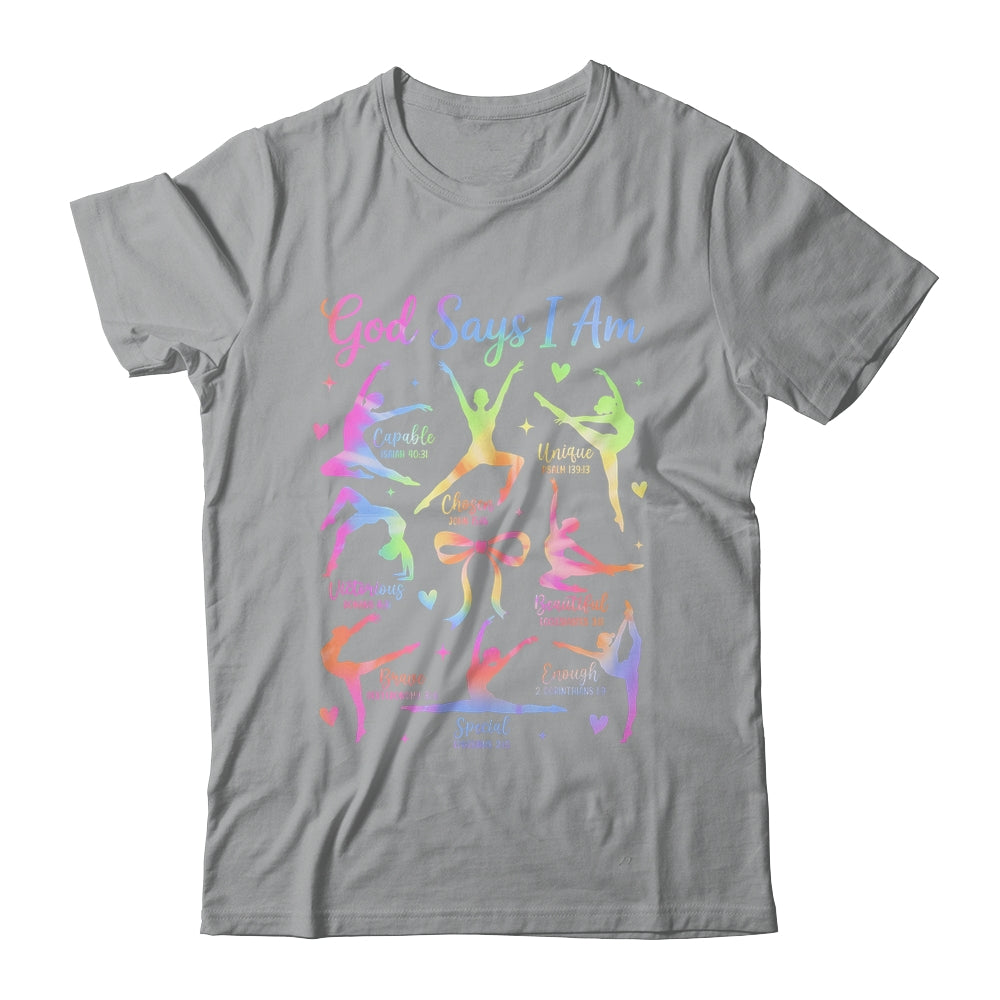 God Says I Am Gymnastic Christian Girls And Kids Cartwheel Shirt & Tank Top | siriusteestore