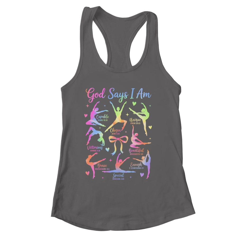 God Says I Am Gymnastic Christian Girls And Kids Cartwheel Shirt & Tank Top | siriusteestore