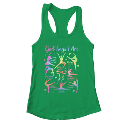 God Says I Am Gymnastic Christian Girls And Kids Cartwheel Shirt & Tank Top | siriusteestore