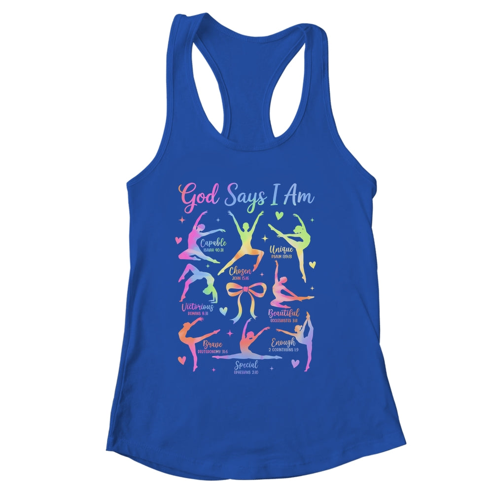God Says I Am Gymnastic Christian Girls And Kids Cartwheel Shirt & Tank Top | siriusteestore