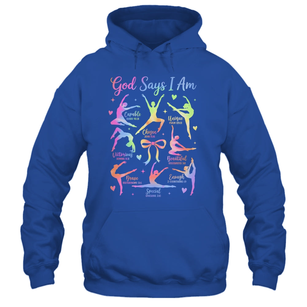 God Says I Am Gymnastic Christian Girls And Kids Cartwheel Shirt & Tank Top | siriusteestore