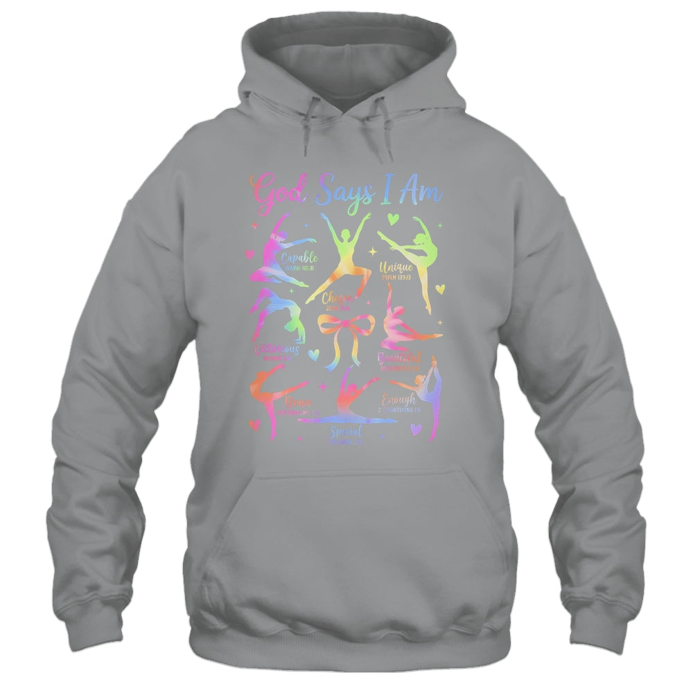 God Says I Am Gymnastic Christian Girls And Kids Cartwheel Shirt & Tank Top | siriusteestore