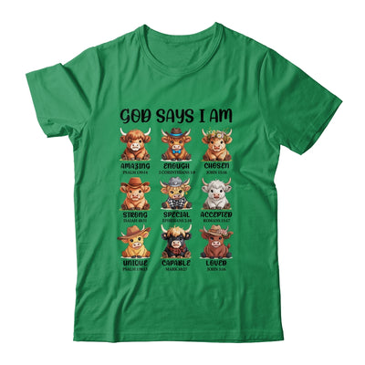 God Says I Am Highland Cow Christian Religious Scottish Cow Shirt & Hoodie | siriusteestore