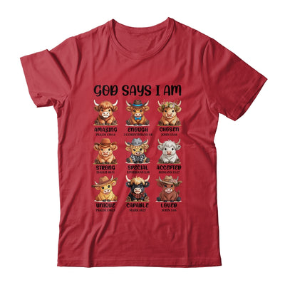 God Says I Am Highland Cow Christian Religious Scottish Cow Shirt & Hoodie | siriusteestore